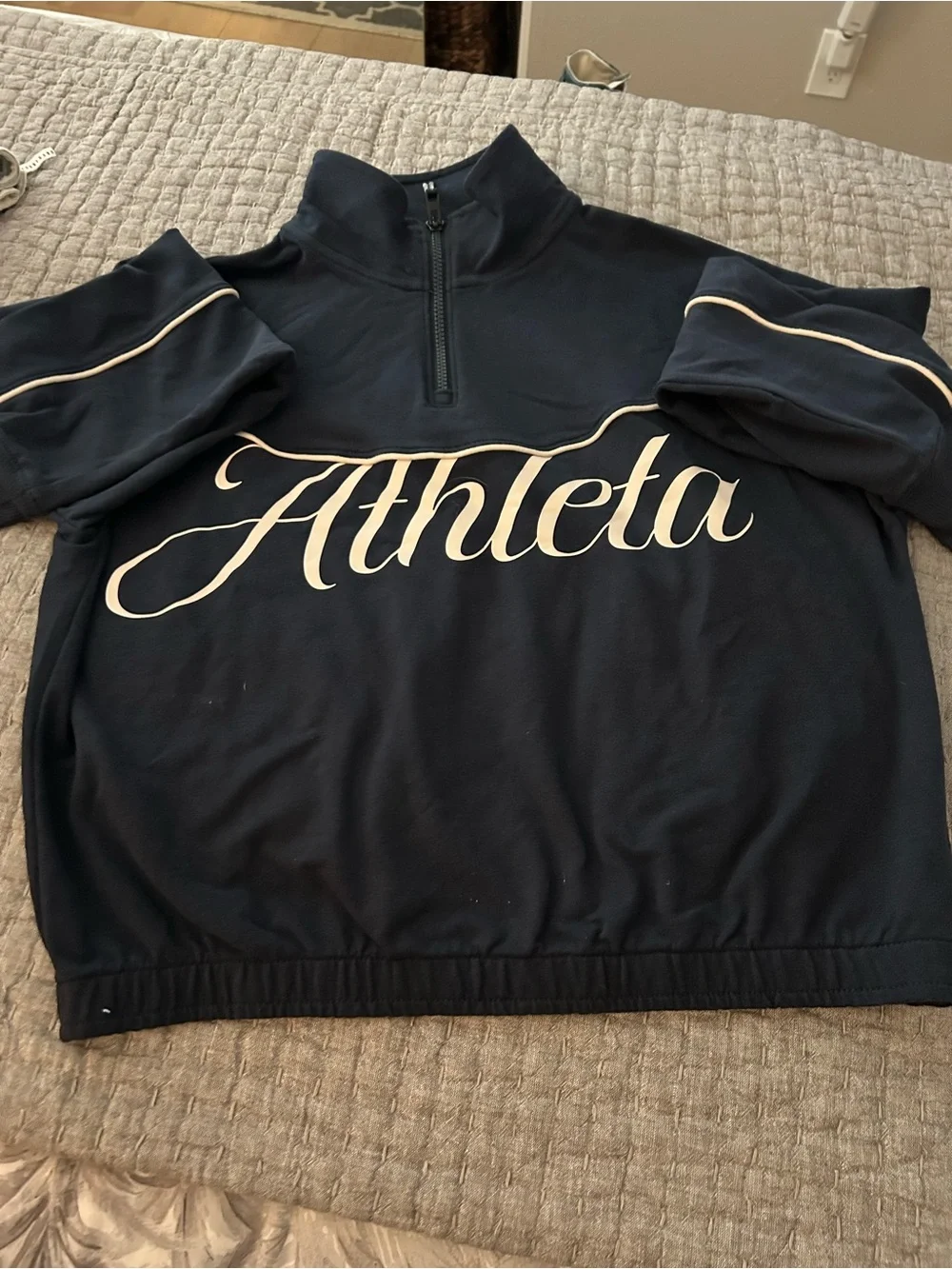 Athleta Girl Navy Pants and Sweatshirt set in size Large/ 12